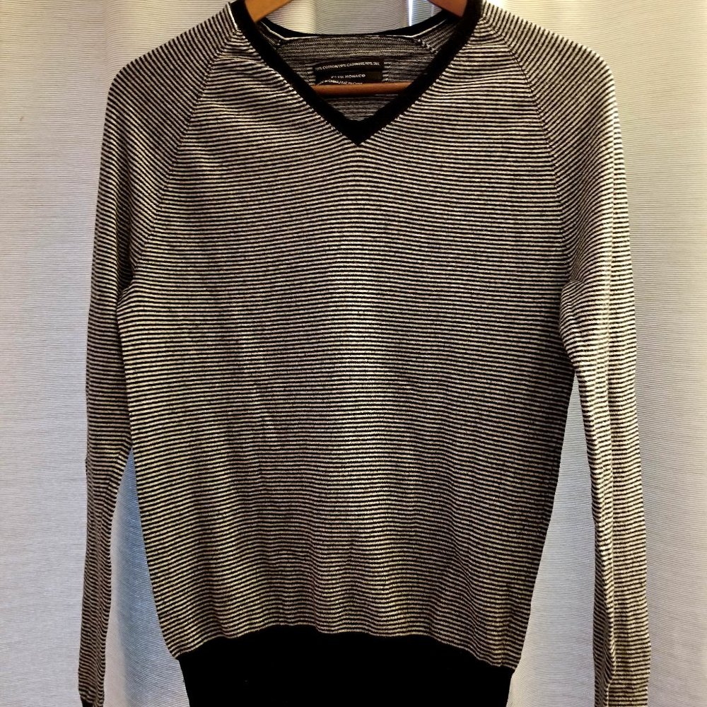 Club Monaco Black & White Striped Sweater